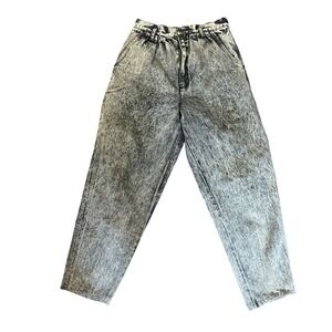 Cherokee Acid Wash Jeans Women Size 6 Gray High Rise Pleated Tapered Mom Vintage